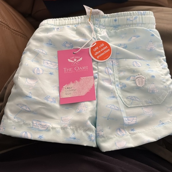 The Oaks Baby Boy Swim Trunks Size 6 Months Beach Pool Pull On Elastic Strings - Picture 4 of 8